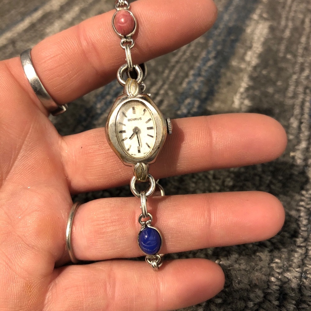 Unique Silver and Blue Women's Watch